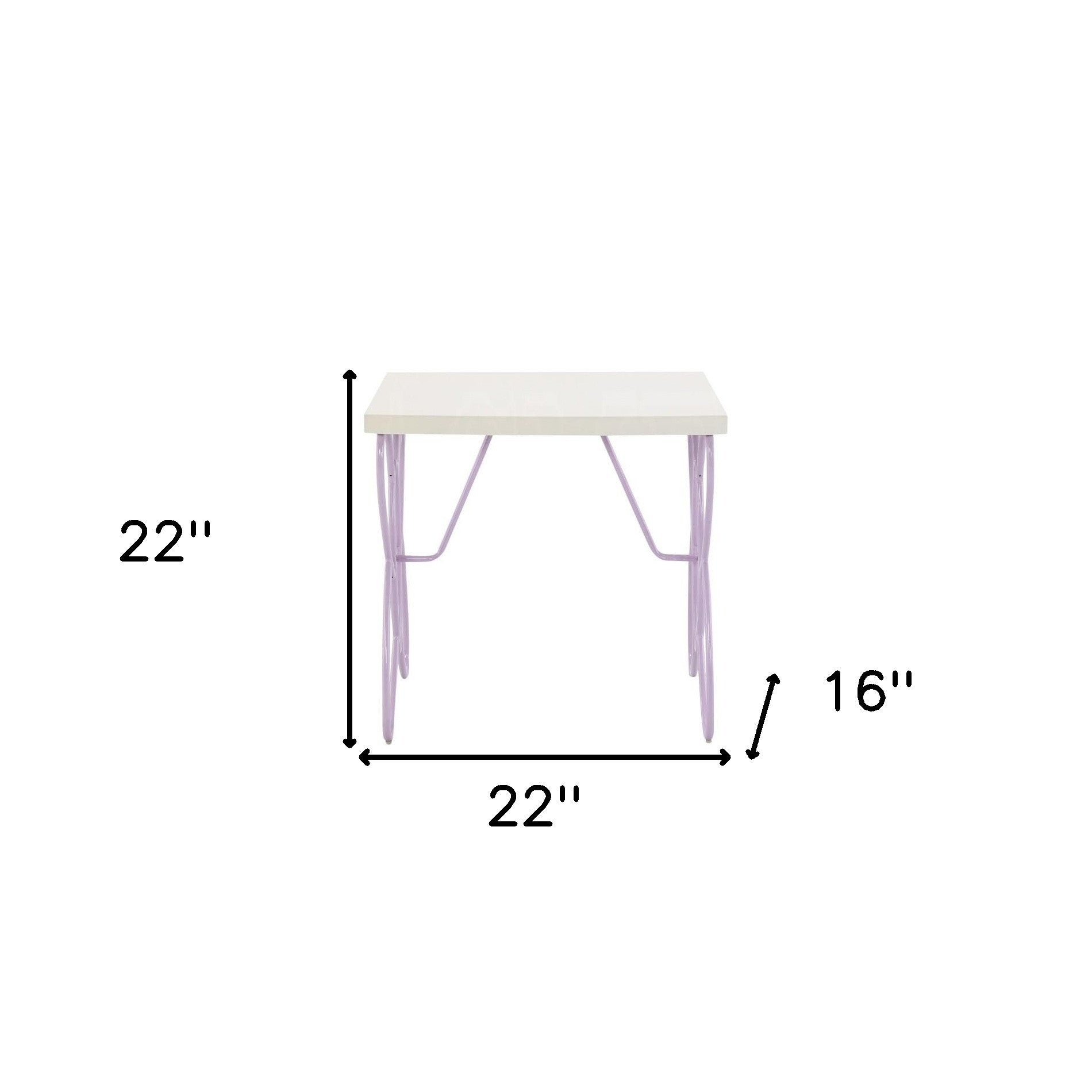 22" Lilac Steel and Wood Nightstand-Nightstands & Bedside Tables-DECOROLALA