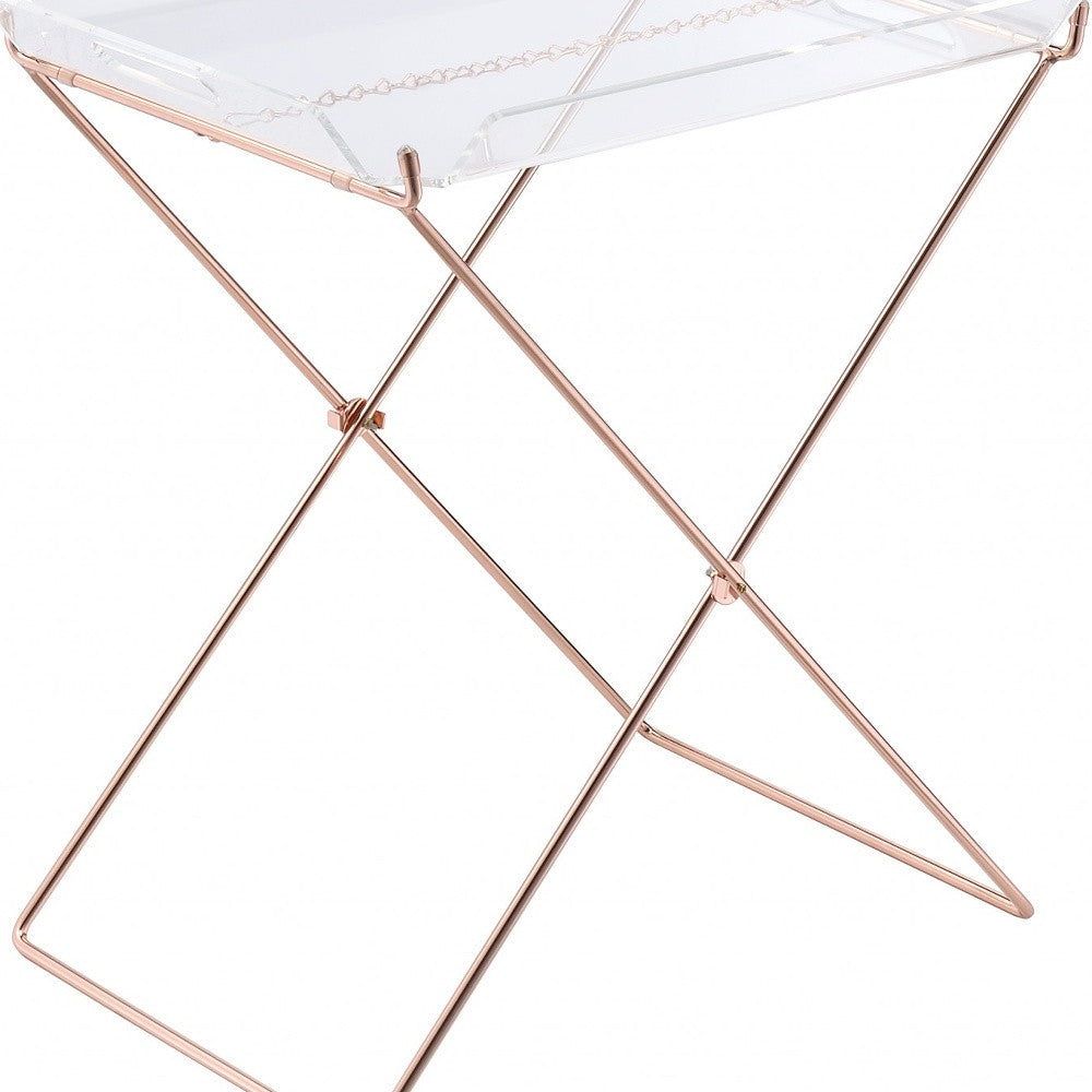 22" Metal Folding Butler Table-Tray Tables-DECOROLALA