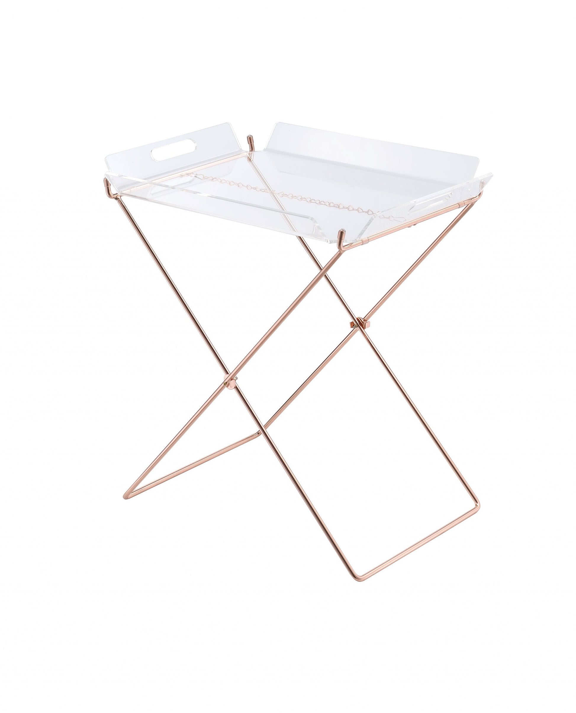22" Metal Folding Butler Table-Tray Tables-DECOROLALA