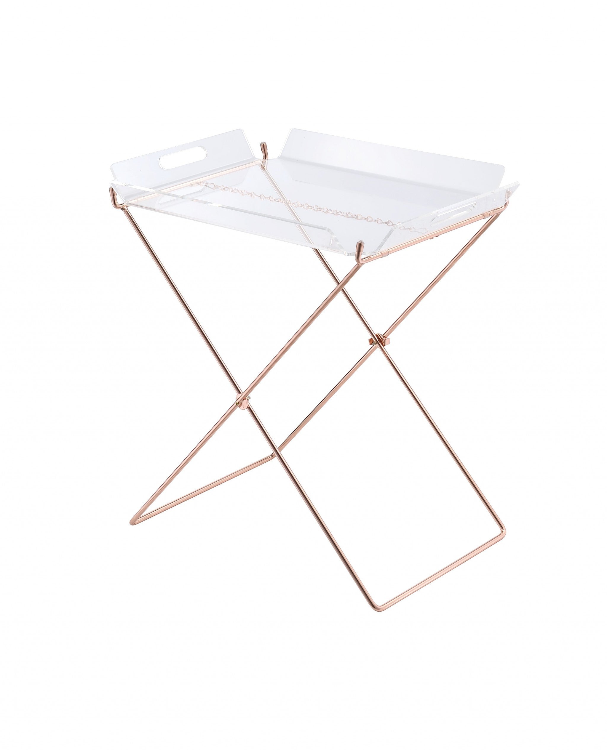 22" Metal Folding Butler Table-Tray Tables-DECOROLALA