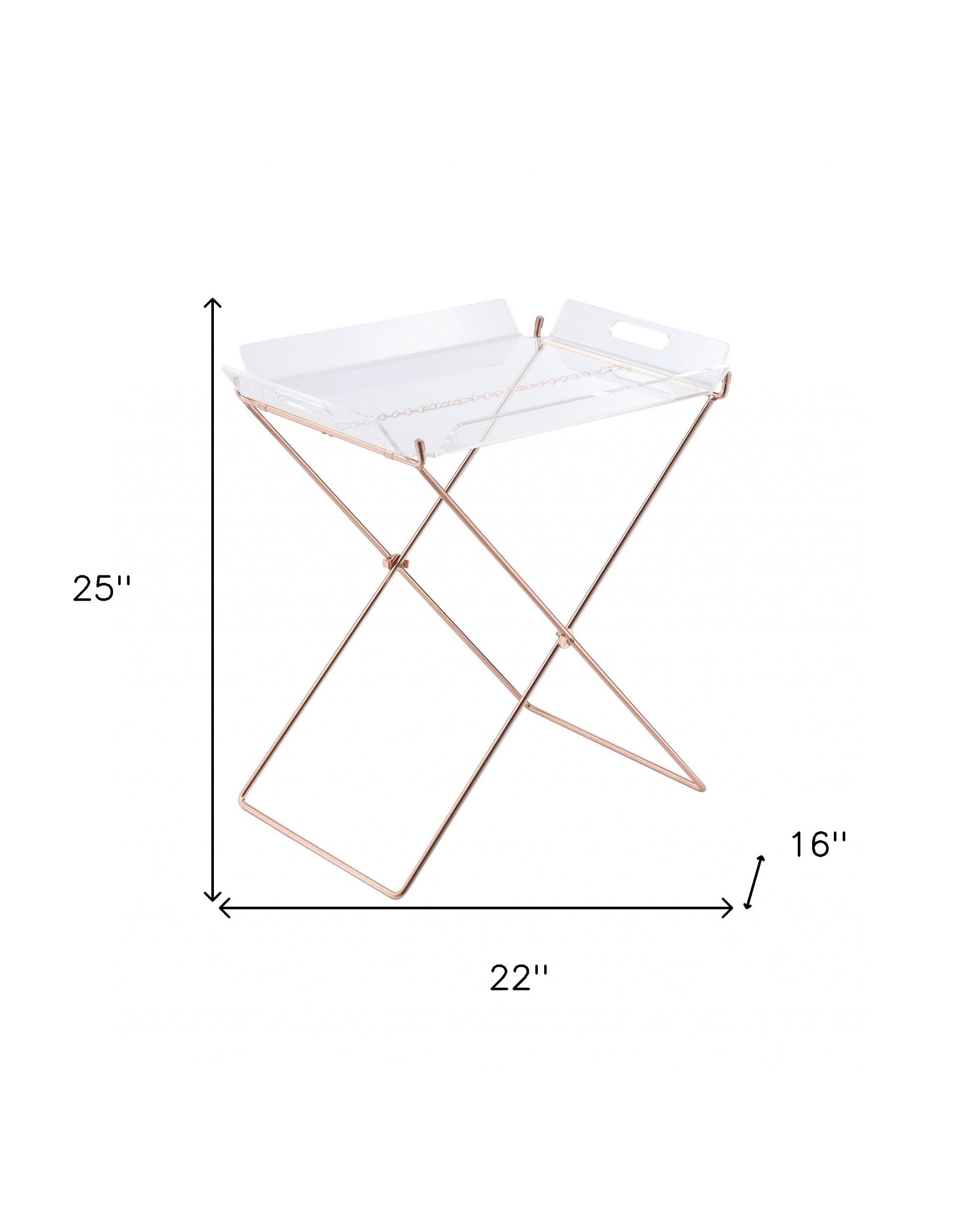 22" Metal Folding Butler Table-Tray Tables-DECOROLALA