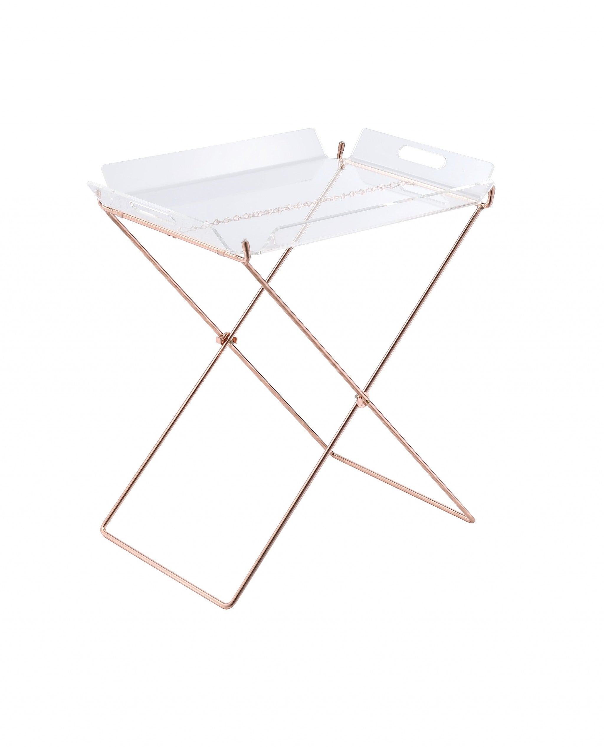 22" Metal Folding Butler Table-Tray Tables-DECOROLALA