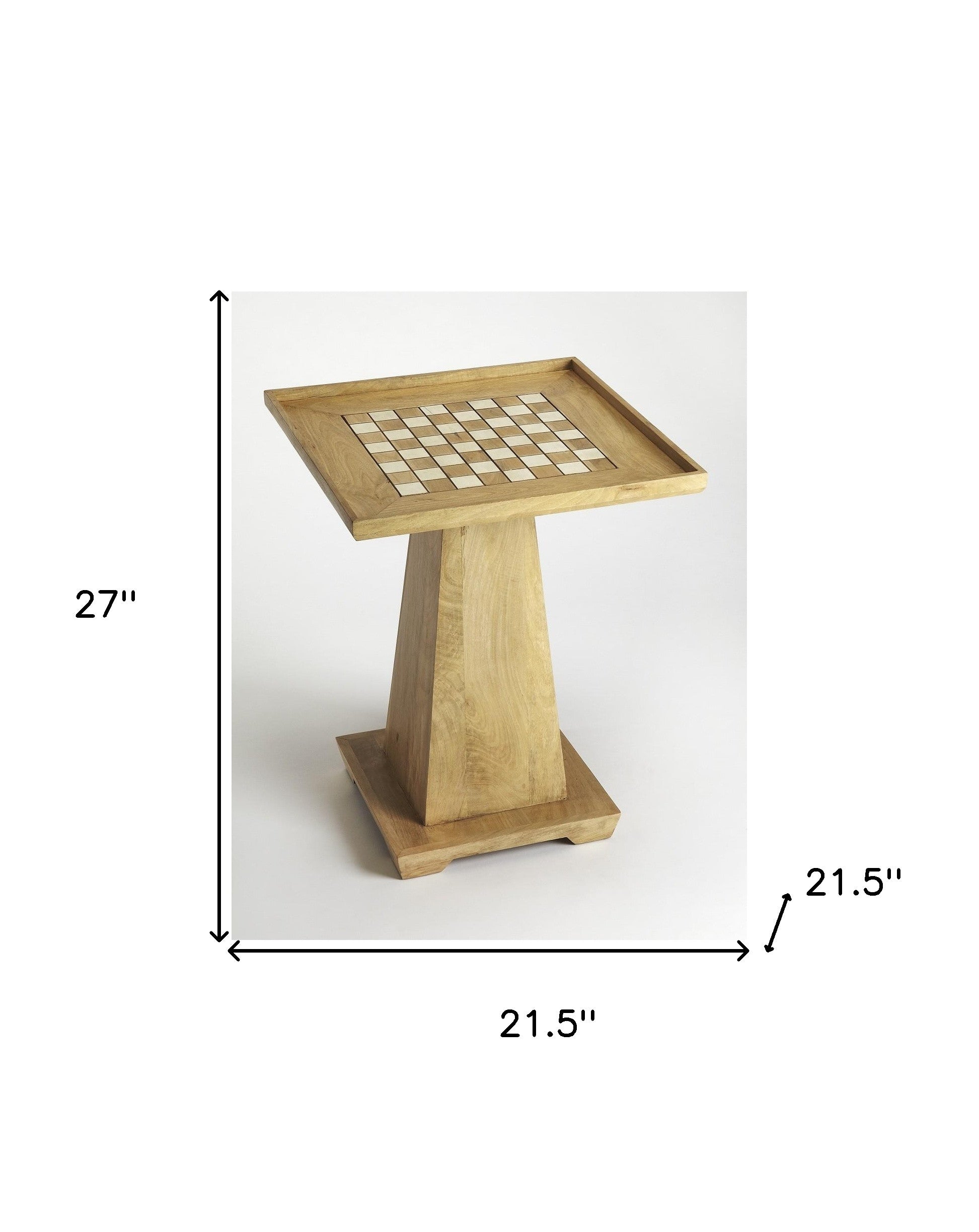 22" Natural Wood Square Pedestal Coffee Table-Coffee Tables-DECOROLALA