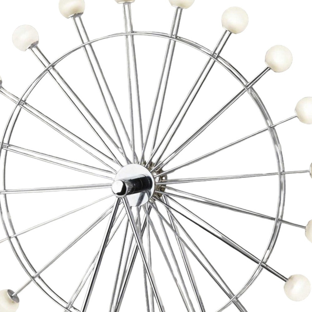 22" Off White Metal Multi Light Bedside LED Table Lamp With Off White Globe Shade-Table Lamps-DECOROLALA