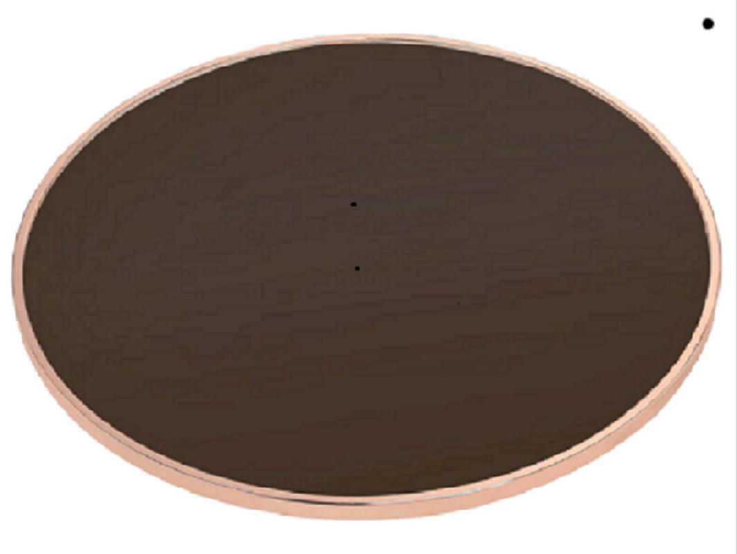 22" Rose Pink And Black Glass Round End Table-End-Side Tables-DECOROLALA