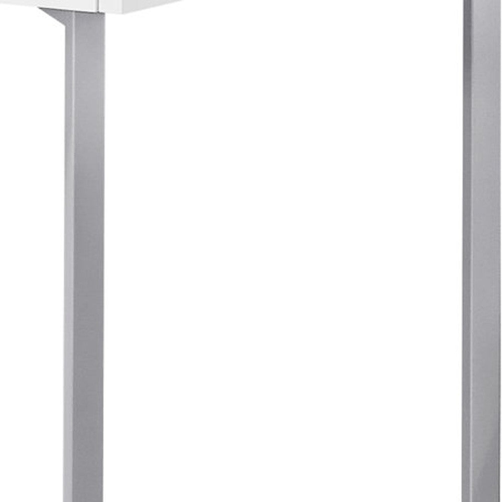 22" Taupe and Black Writing Desk With Two Drawers-Desks-DECOROLALA