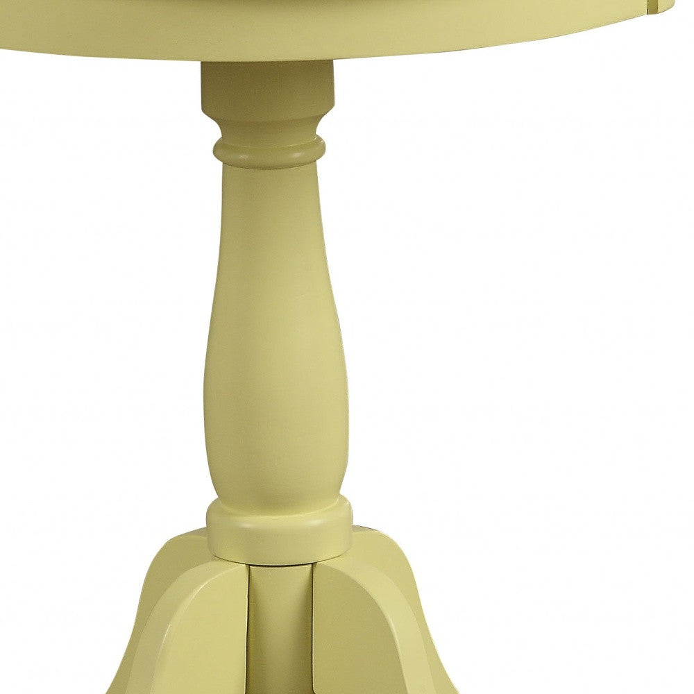 22" White Wood Round Pedestal End Table-End-Side Tables-DECOROLALA