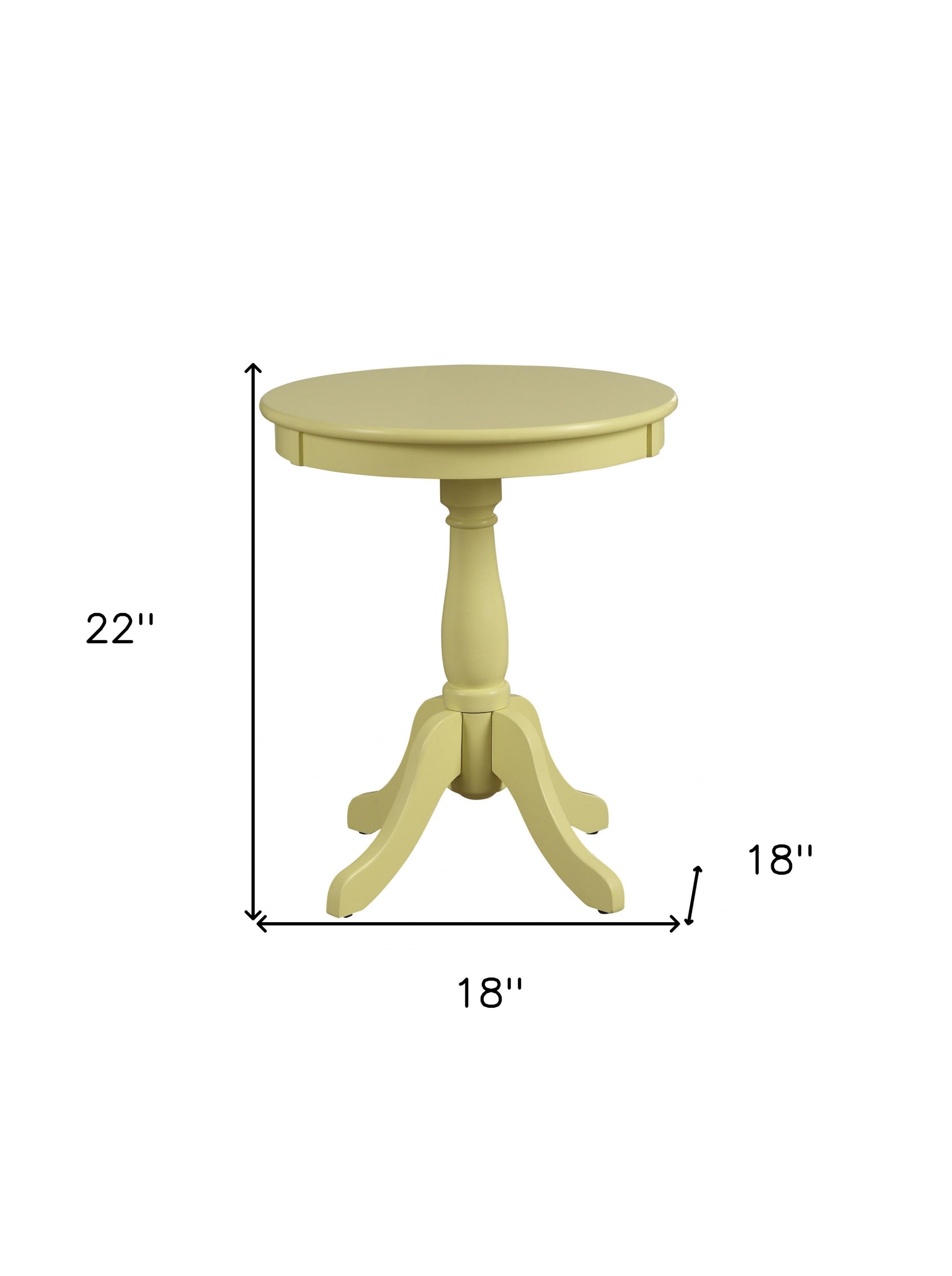 22" White Wood Round Pedestal End Table-End-Side Tables-DECOROLALA