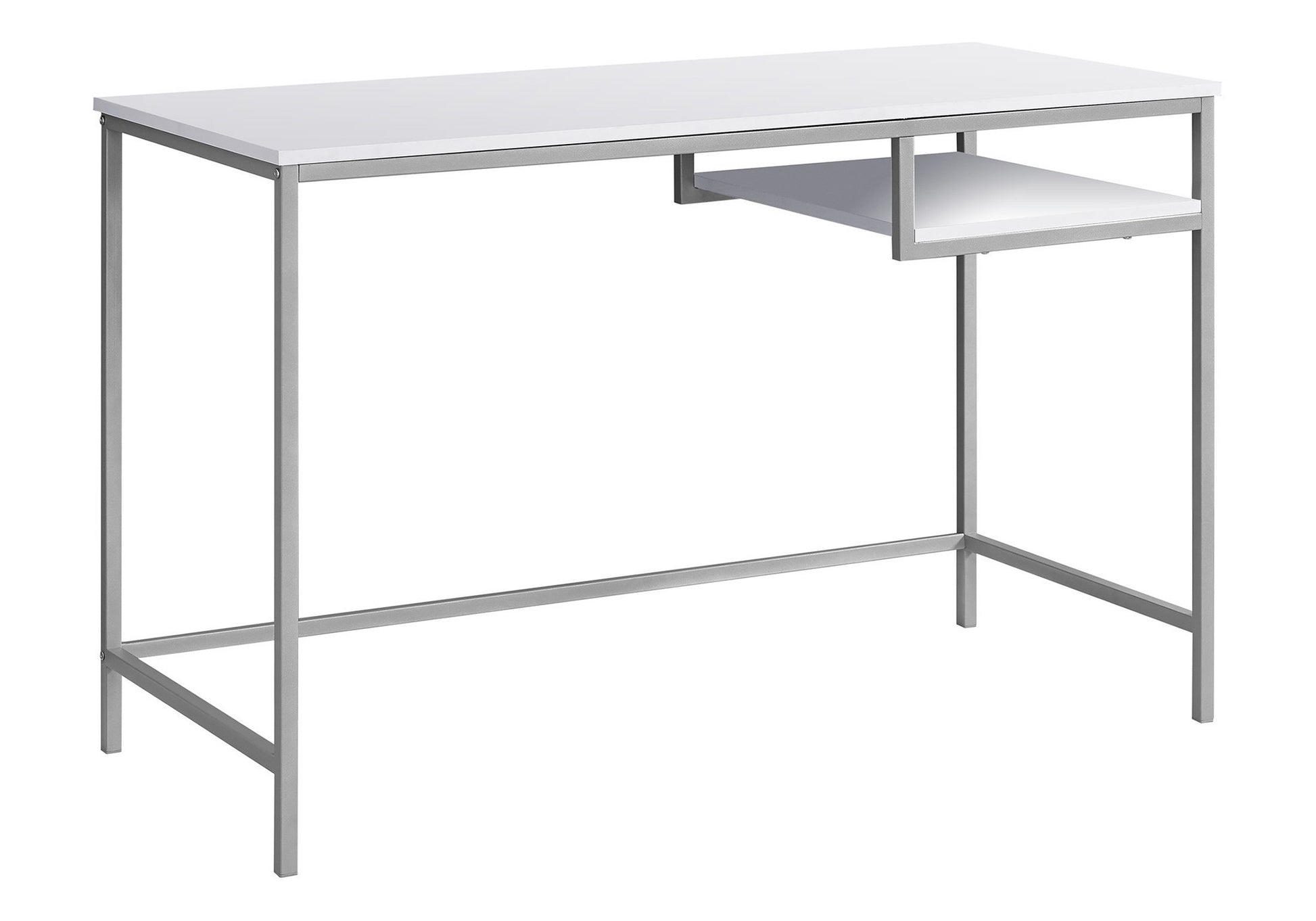 22" White and Silver Computer Desk-Desks-DECOROLALA