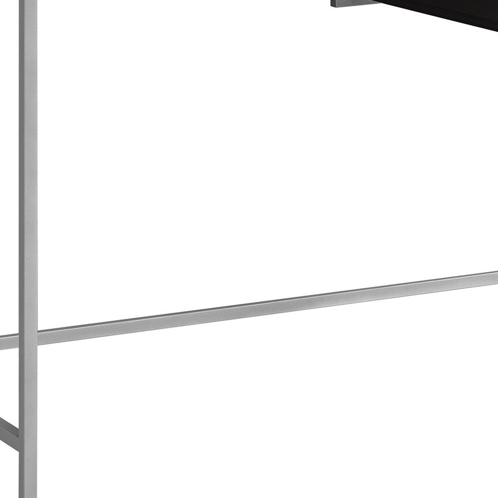 22" White and Silver Computer Desk-Desks-DECOROLALA