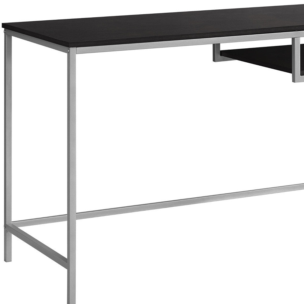 22" White and Silver Computer Desk-Desks-DECOROLALA