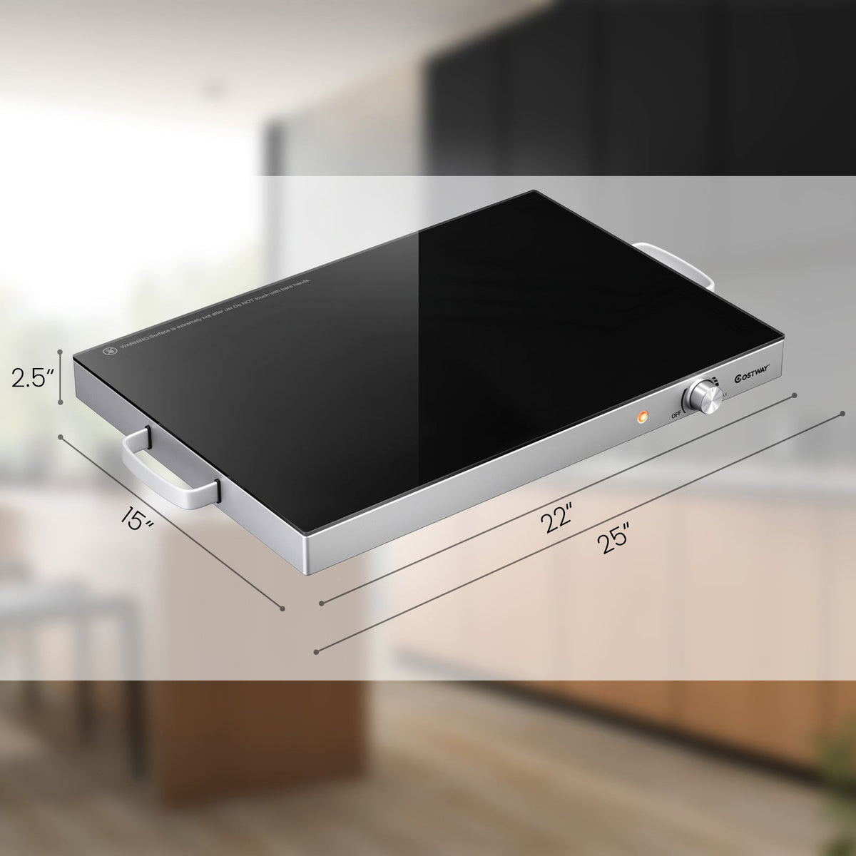 22 x 14 Inch Electric Warming Tray Hot Plate Dish Warmer with Adjustable Temperature-Food Warmers & Burners-DECOROLALA