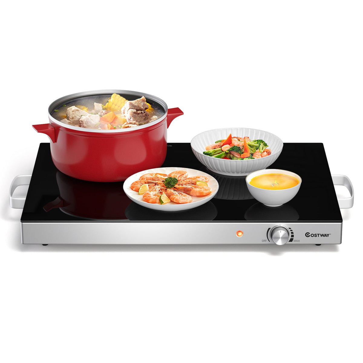 22 x 14 Inch Electric Warming Tray Hot Plate Dish Warmer with Adjustable Temperature-Food Warmers & Burners-DECOROLALA