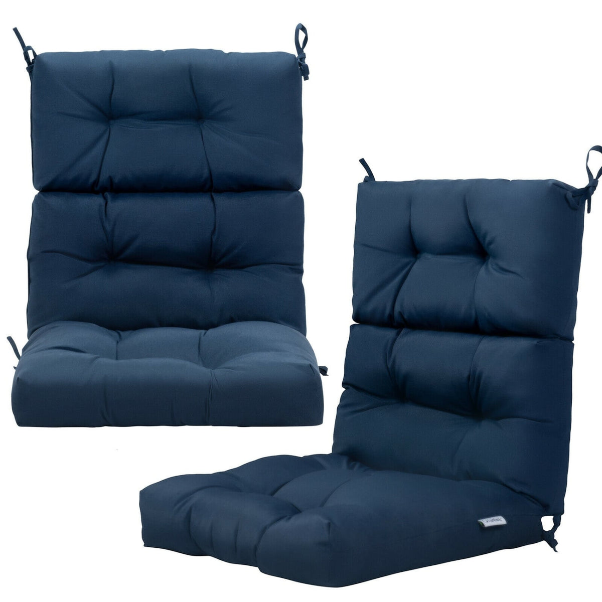 22 x 44 Inch Tufted Outdoor Patio Chair Seating Pad-Blue-Outdoor Furniture Accessories-DECOROLALA
