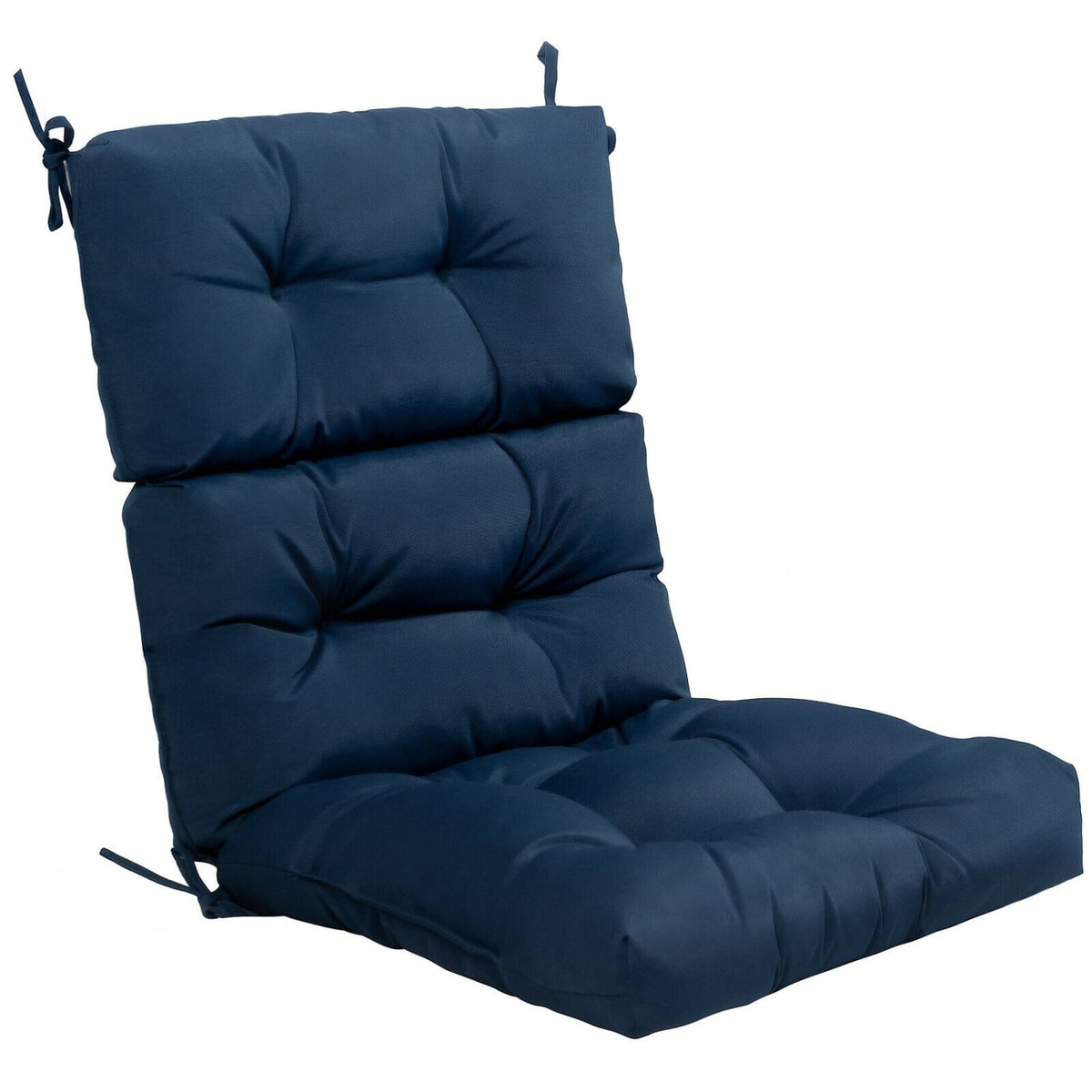 22 x 44 Inch Tufted Outdoor Patio Chair Seating Pad-Blue-Outdoor Furniture Accessories-DECOROLALA