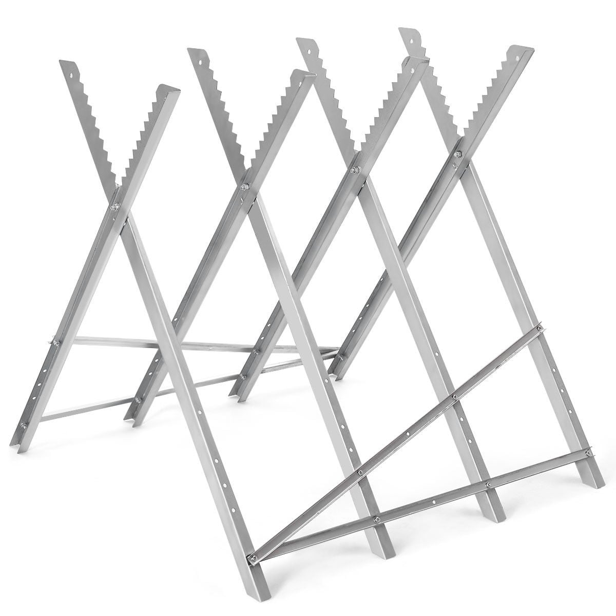 220 lbs Heavy Duty Portable Foldable Steel Sawhorse-Garages-DECOROLALA
