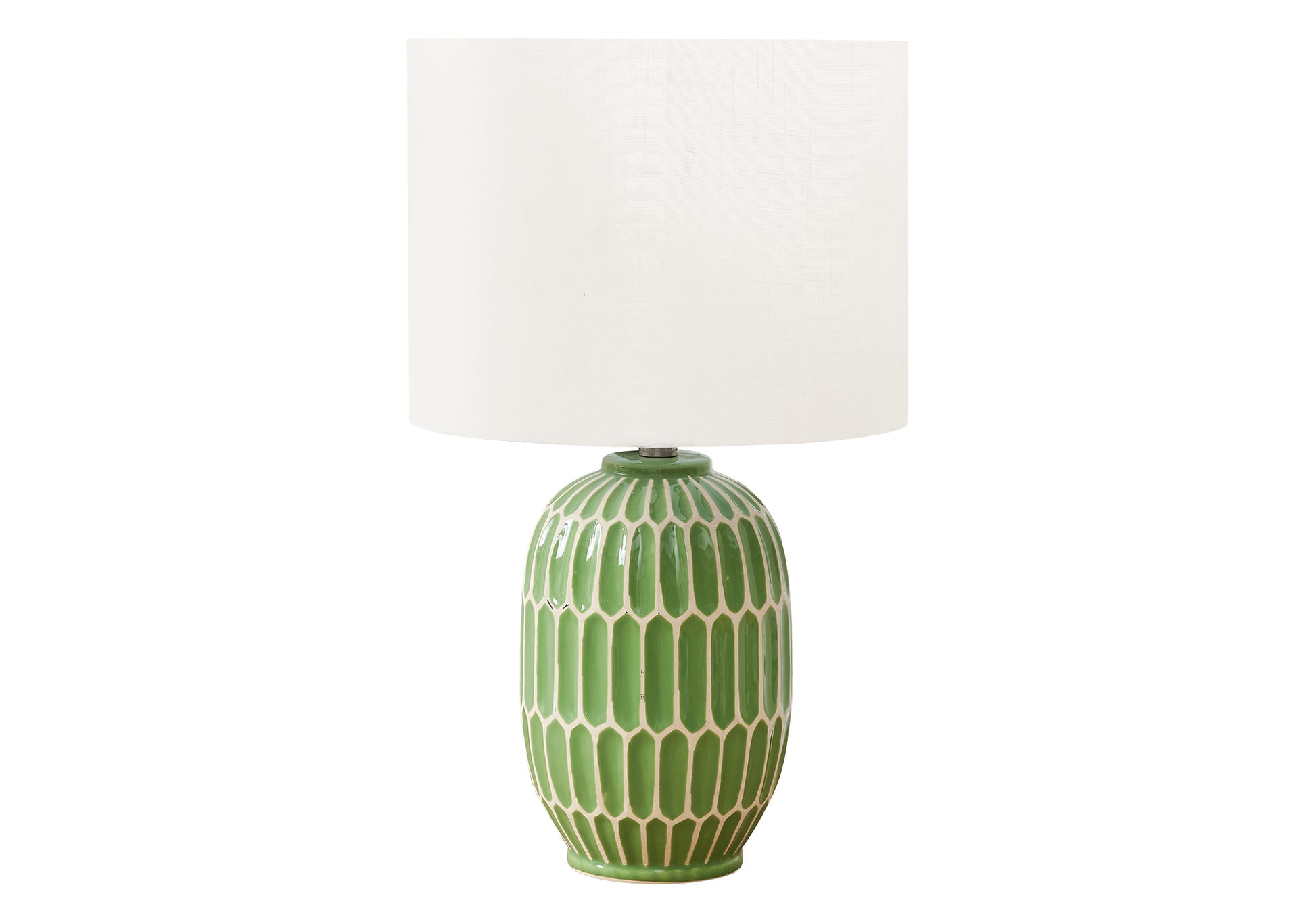 22"H Blue Ceramic Table Lamp with Ivory Shade-Lighting-DECOROLALA