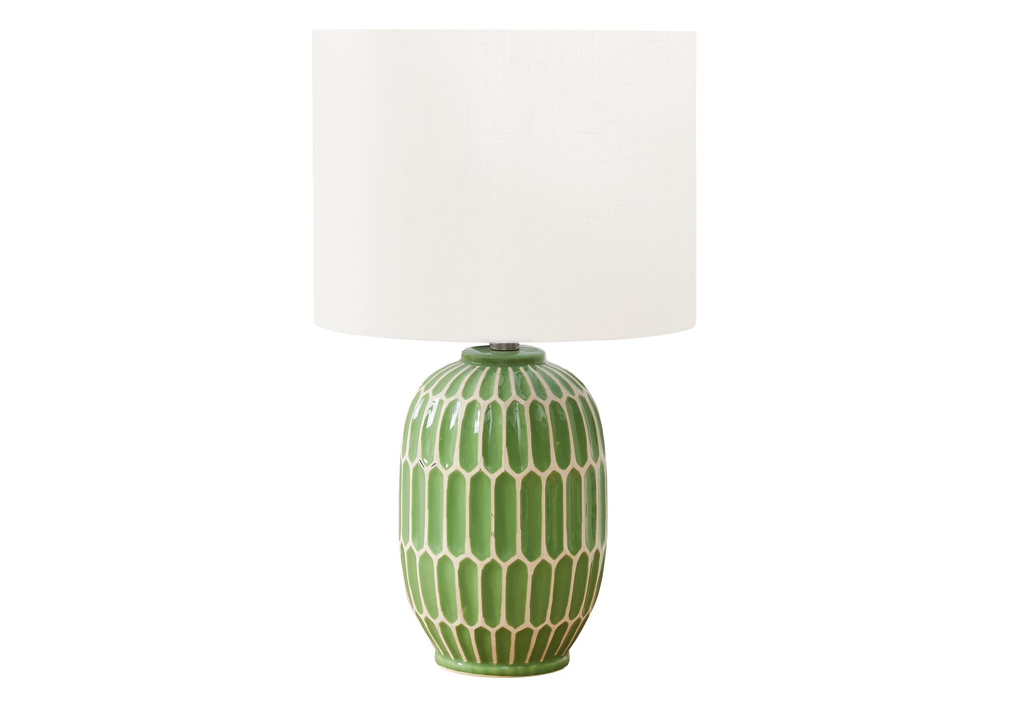 22"H Blue Ceramic Table Lamp with Ivory Shade-Lighting-DECOROLALA