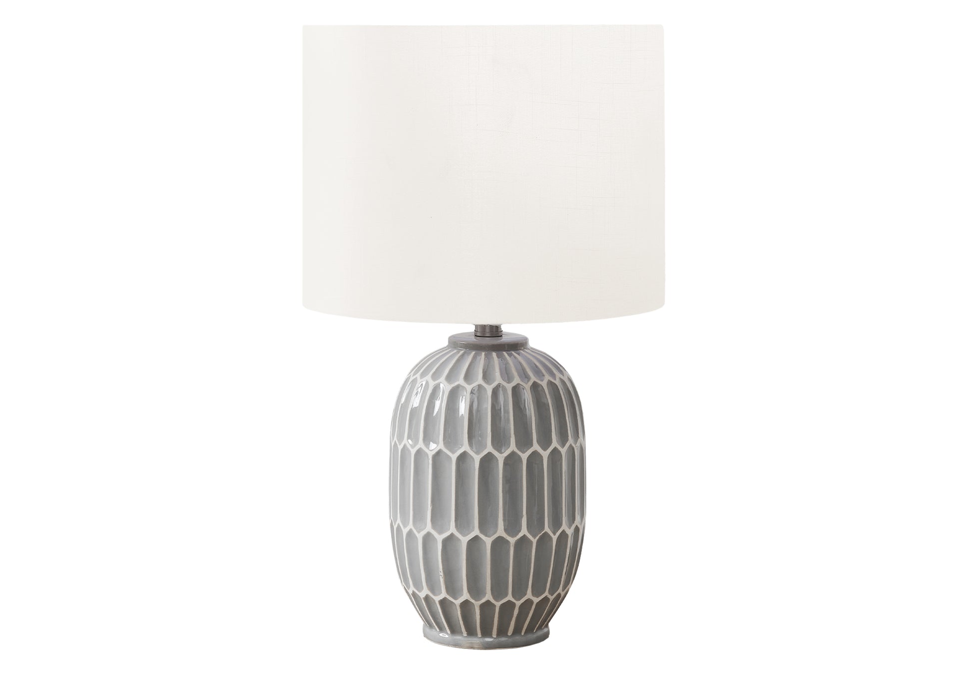 22"H Blue Ceramic Table Lamp with Ivory Shade-Lighting-DECOROLALA