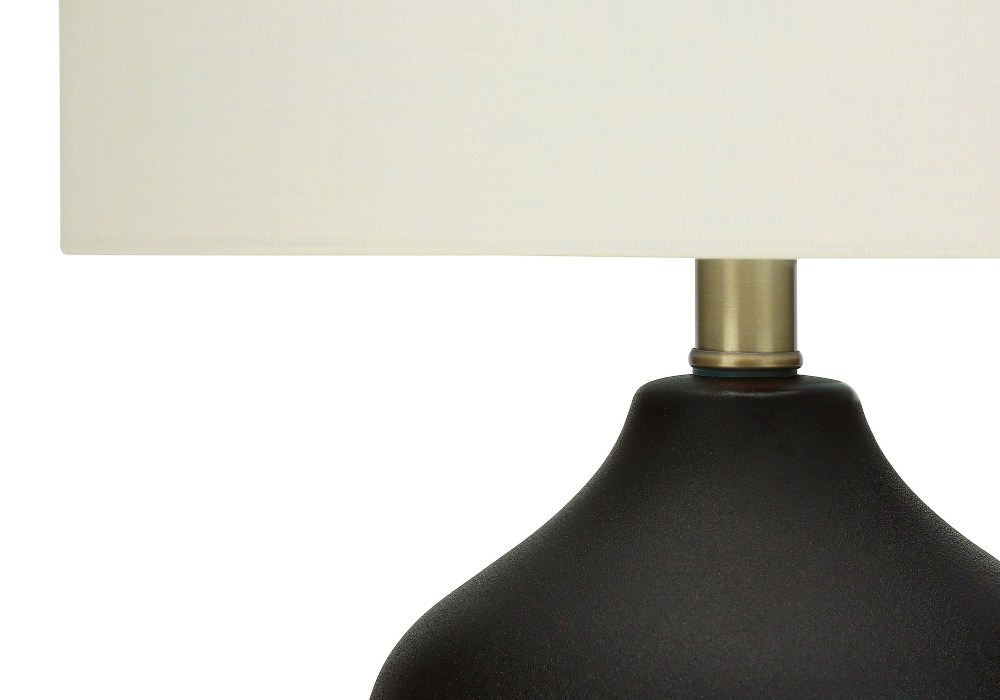 22"H Table Lamp Black Ceramic Ivory Shade-Lighting-DECOROLALA