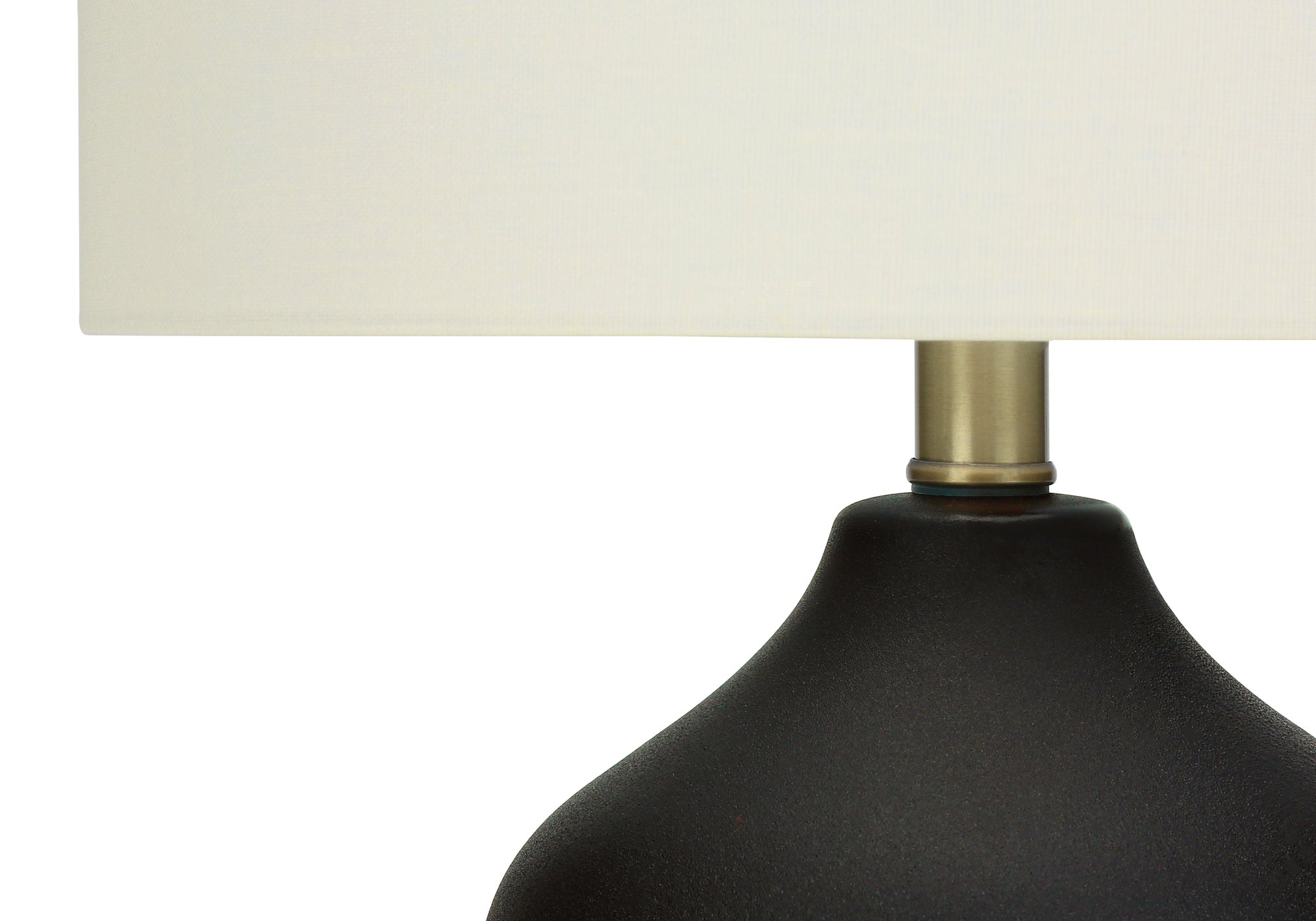 22"H Table Lamp Black Ceramic Ivory Shade-Lighting-DECOROLALA