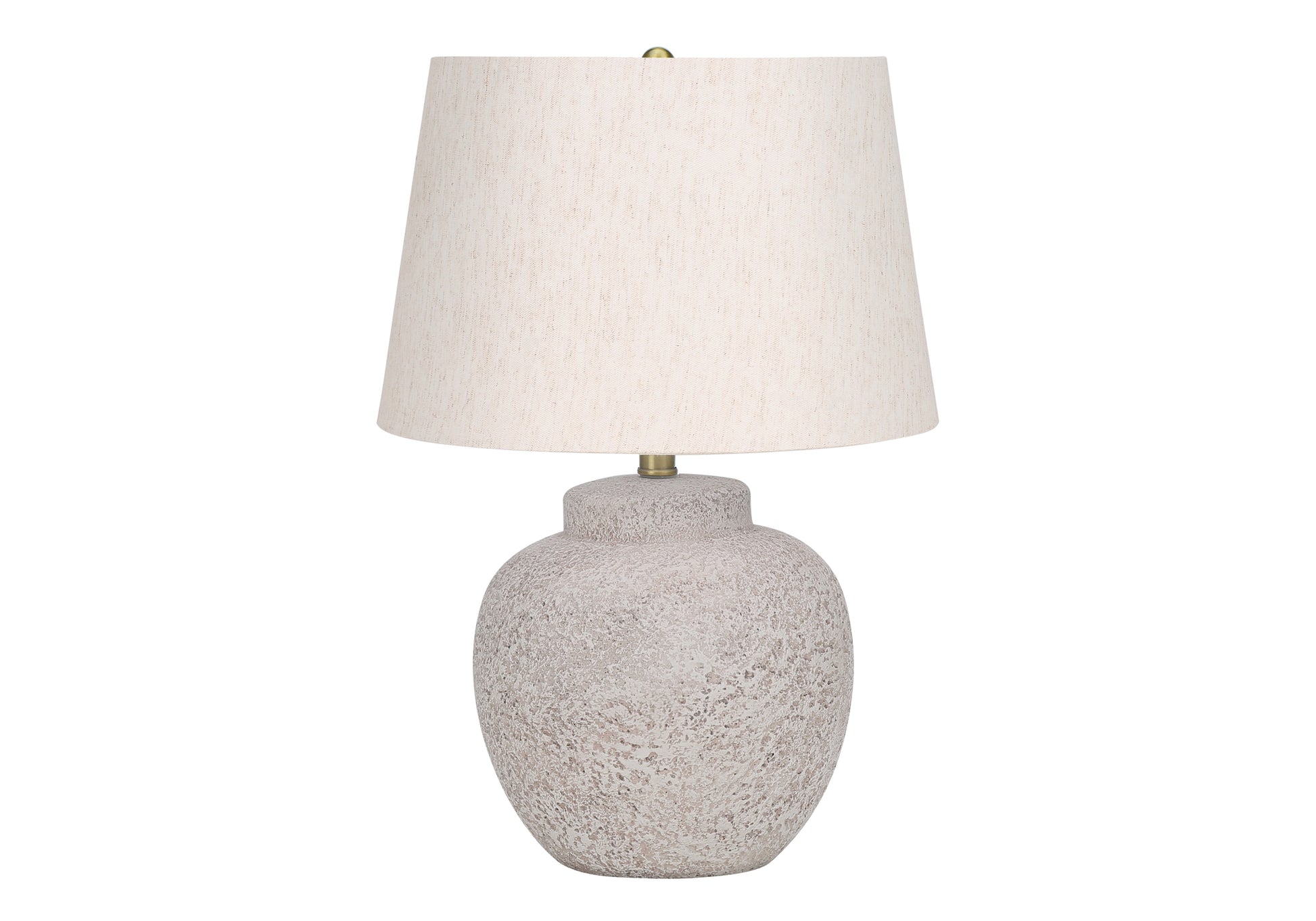 22"H Table Lamp with Cream Concrete Base and Ivory Shade-Lighting-DECOROLALA