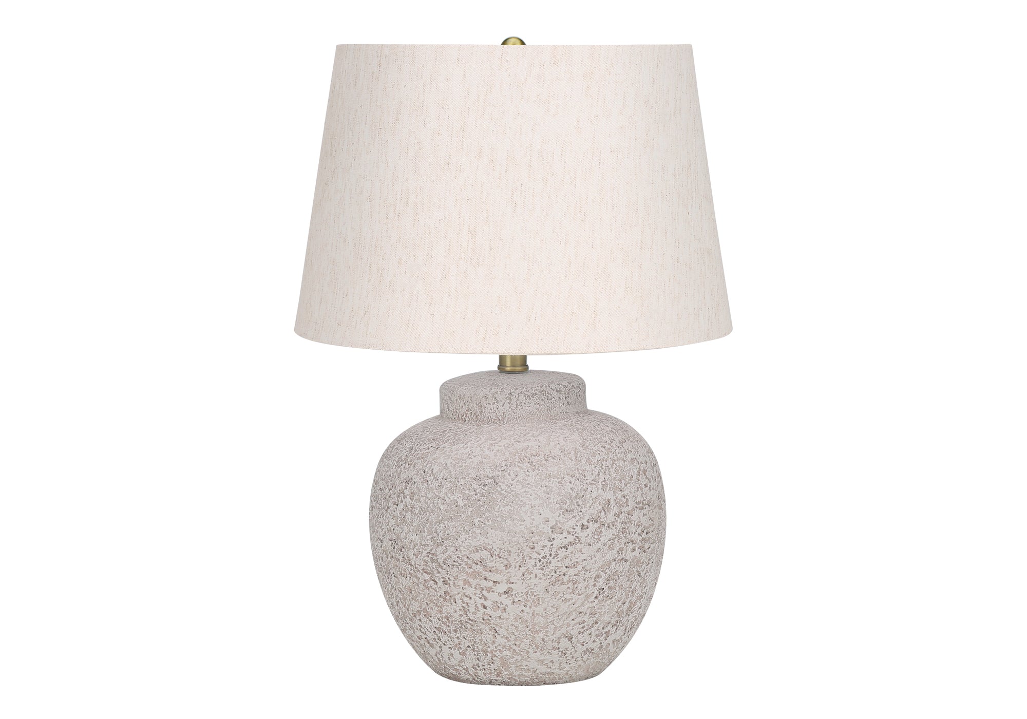 22"H Table Lamp with Cream Concrete Base and Ivory Shade-Lighting-DECOROLALA