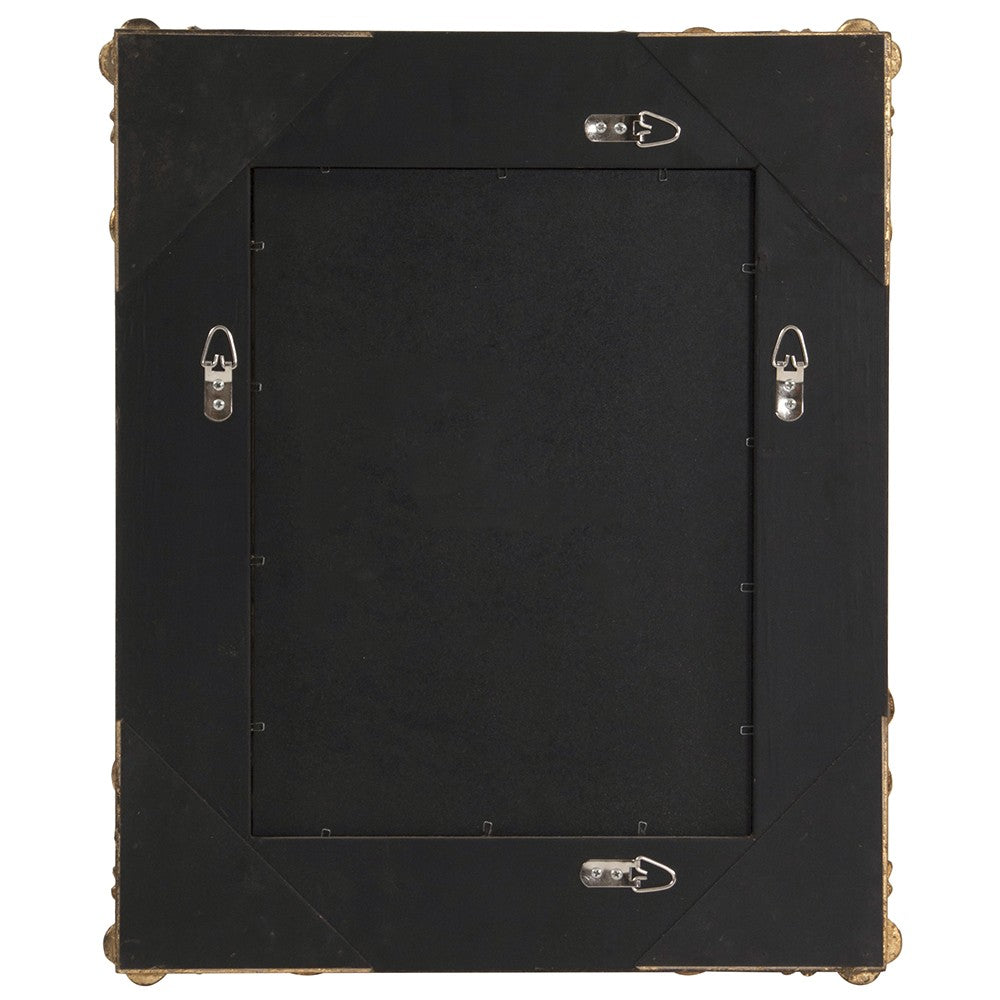 23" Antiqued Gold Ornate Scroll Framed Accent Mirror-Mirrors-DECOROLALA