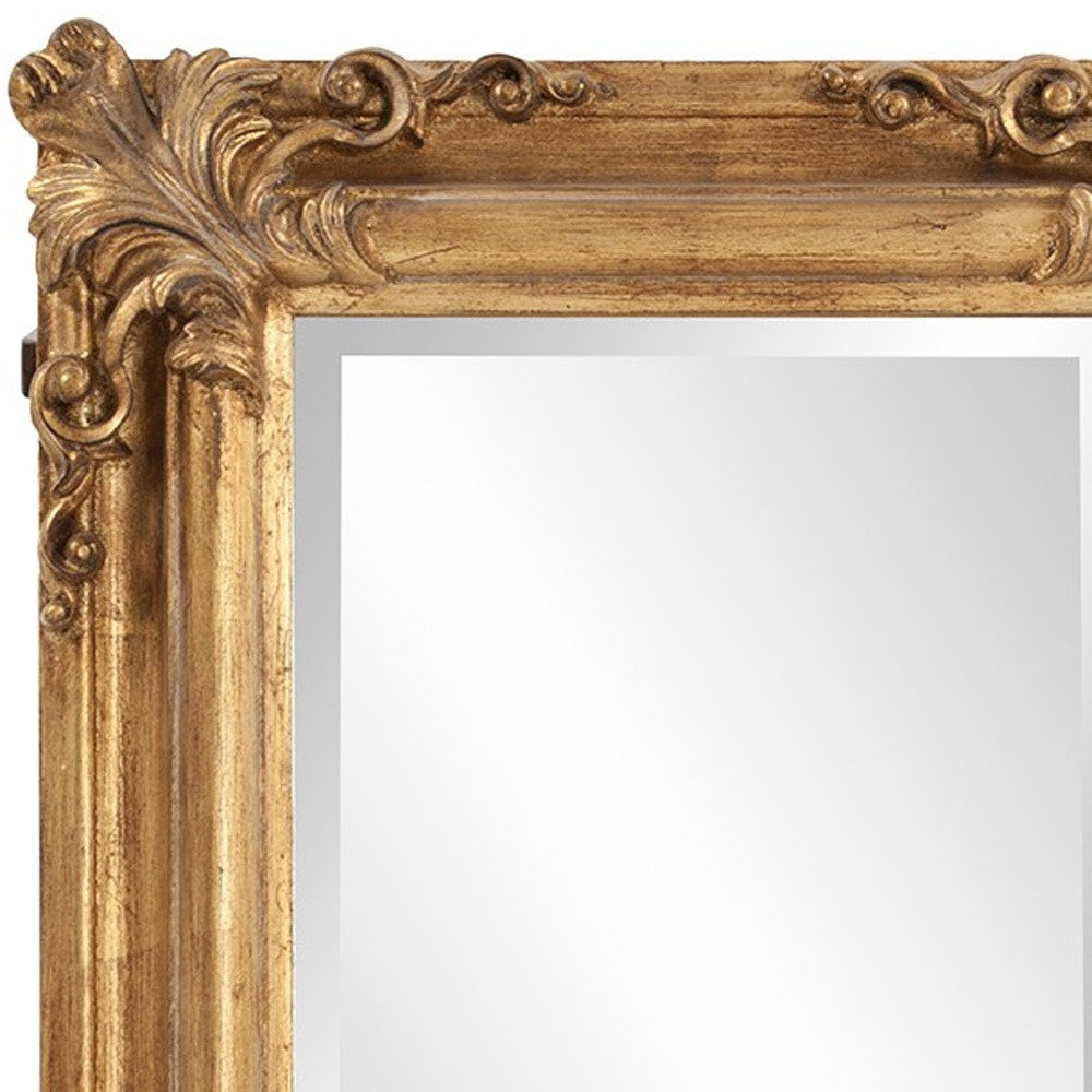 23" Antiqued Gold Ornate Scroll Framed Accent Mirror-Mirrors-DECOROLALA