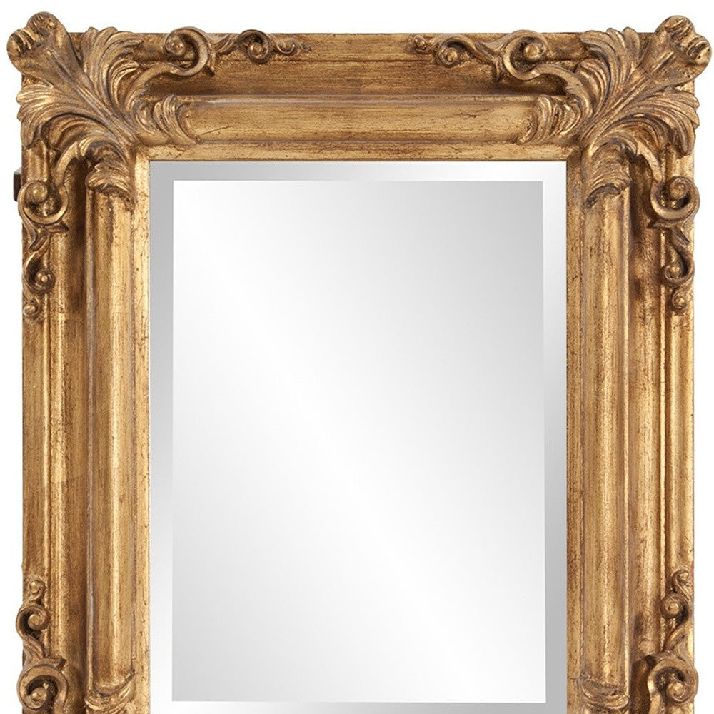 23" Antiqued Gold Ornate Scroll Framed Accent Mirror-Mirrors-DECOROLALA