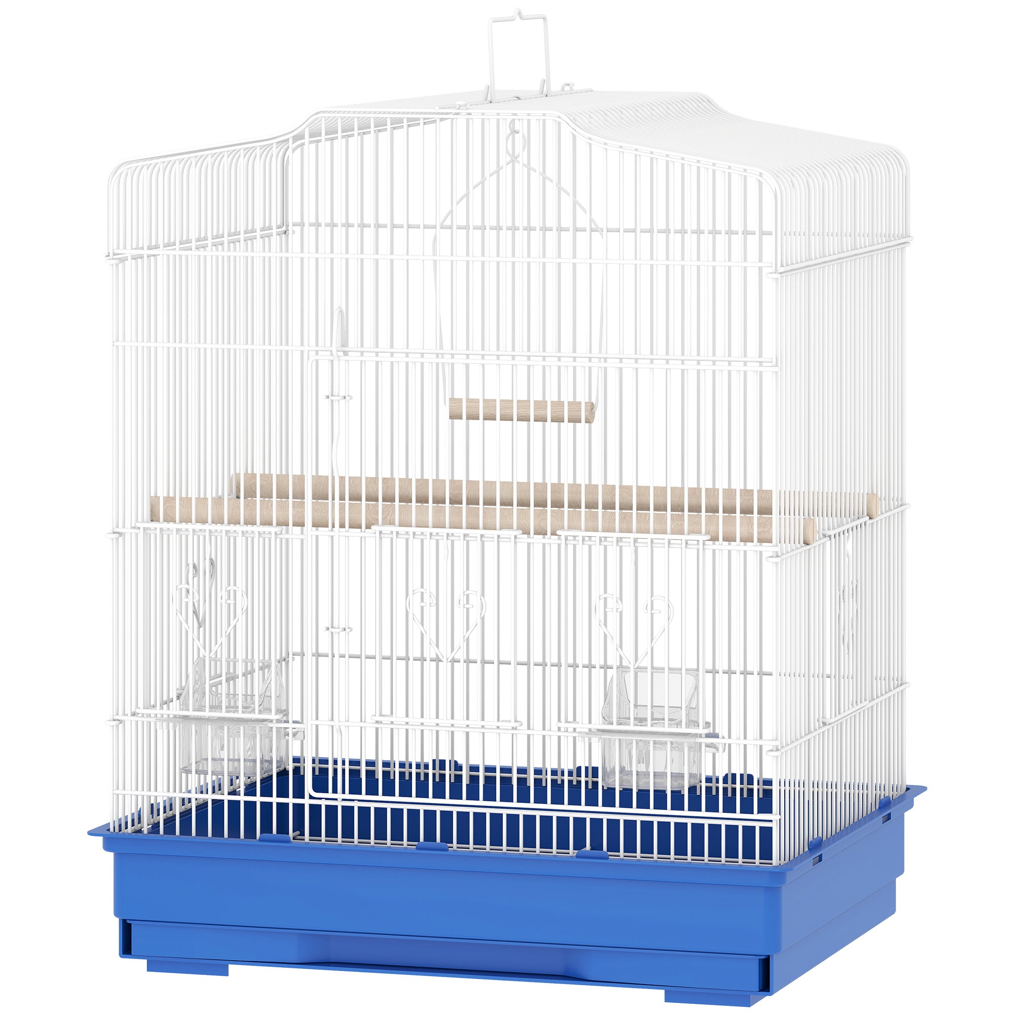 23" Bird Cage, Finches Canaries, Parrot Cage with Doors Perches, 2 Feeder Pet Supplies, Blue-Birds-DECOROLALA