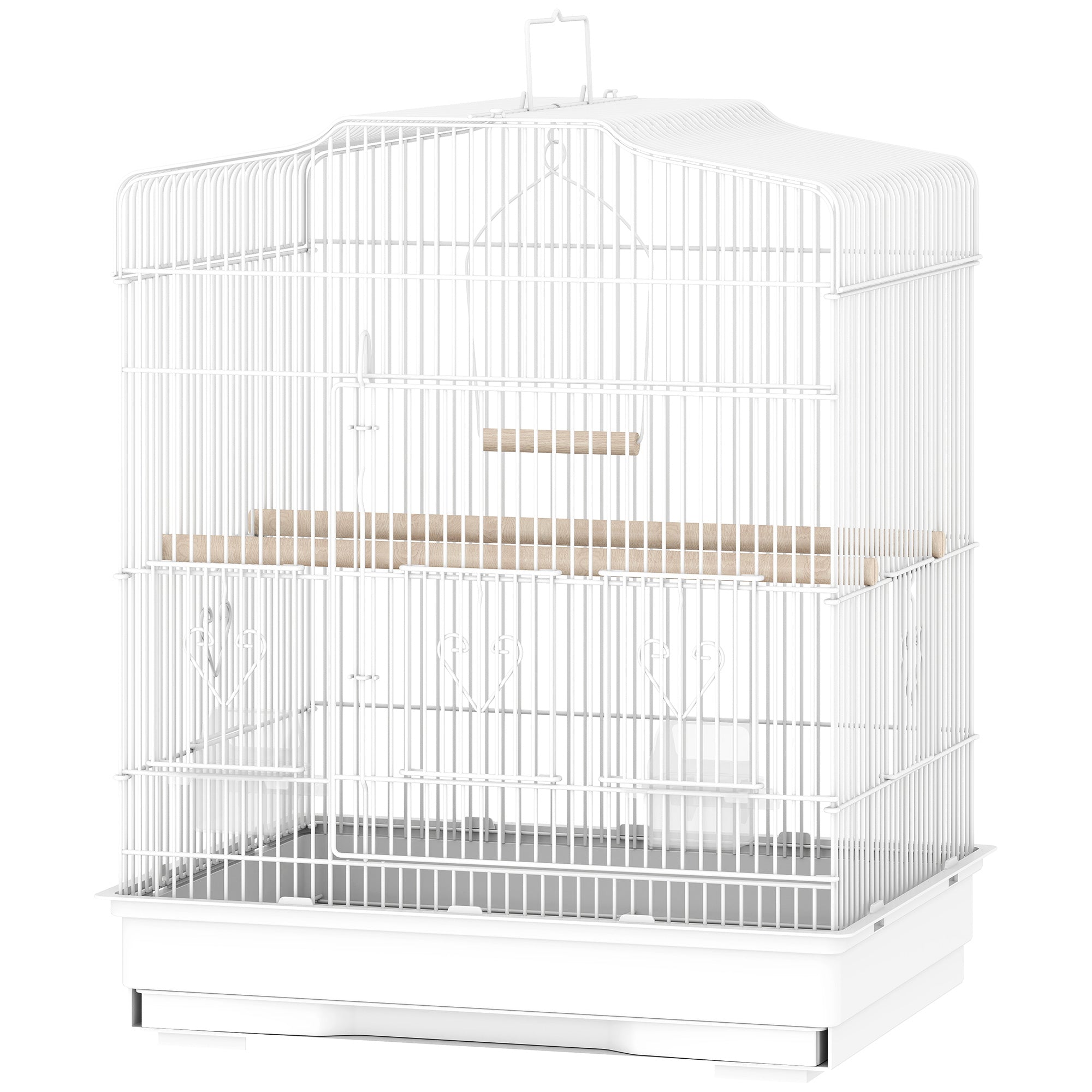 23" Bird Cage for Finches and Canaries - White Metal Enclosure-Birds-DECOROLALA
