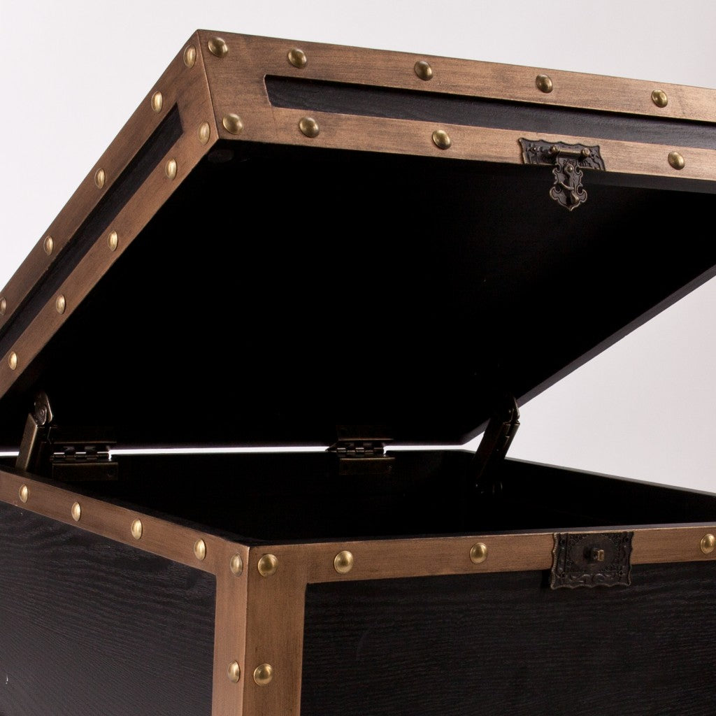 23" Black Manufactured Wood And Iron Square End Table-End-Side Tables-DECOROLALA