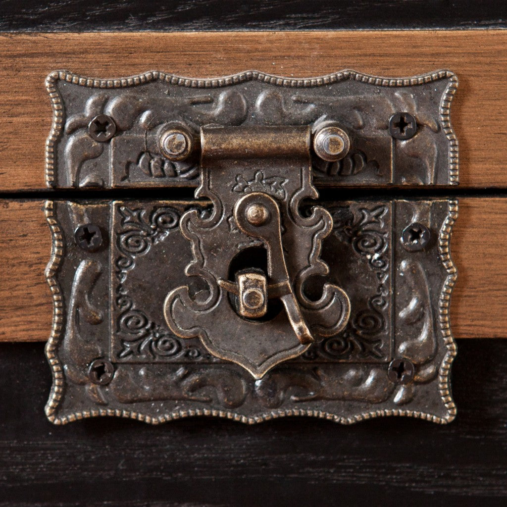 23" Black Manufactured Wood And Iron Square End Table-End-Side Tables-DECOROLALA