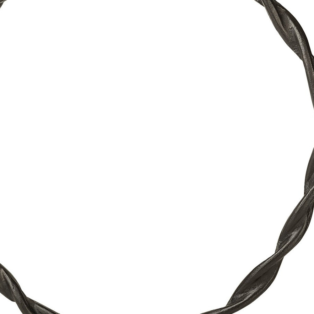 23" Black Metal Round Braided Tabletop Sculpture-Sculptures-DECOROLALA