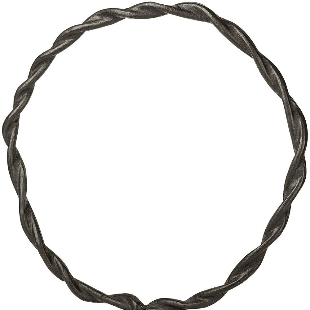 23" Black Metal Round Braided Tabletop Sculpture-Sculptures-DECOROLALA