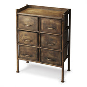 23" Bronze Metal Six Drawer Chest-Dressers-DECOROLALA
