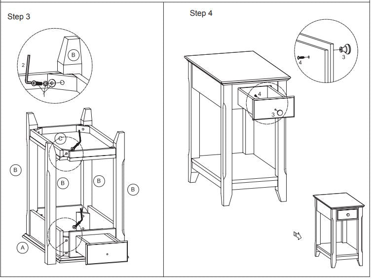 23" Brown Solid Wood End Table-End-Side Tables-DECOROLALA