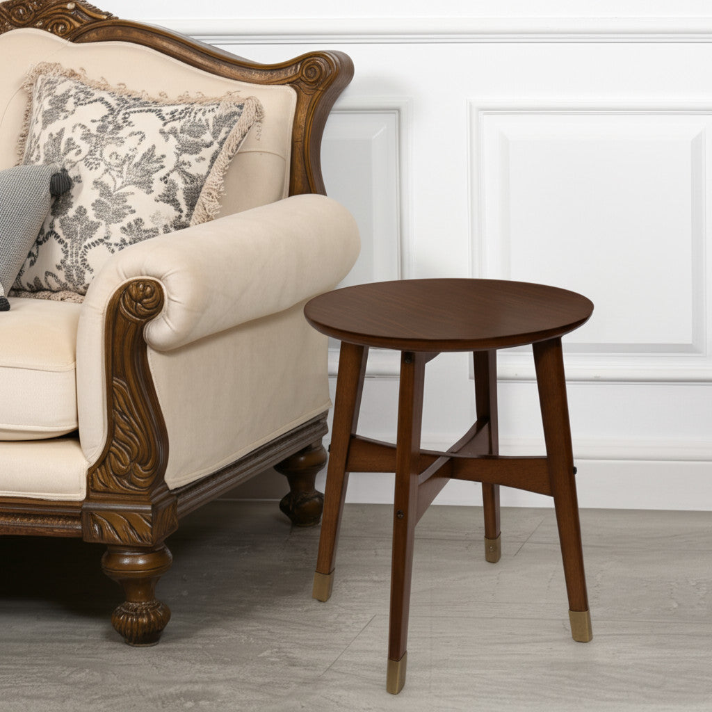 23" Brown Solid Wood End Table-End-Side Tables-DECOROLALA