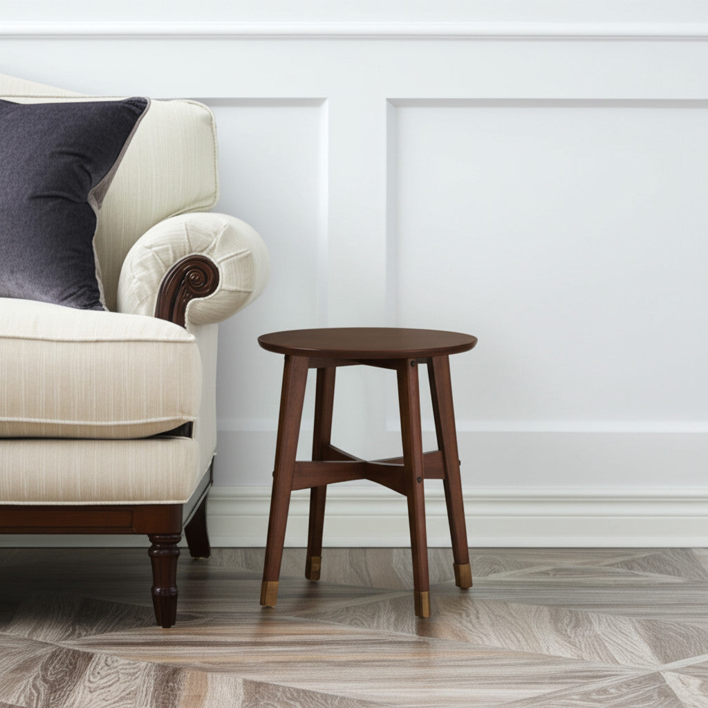 23" Brown Solid Wood End Table-End-Side Tables-DECOROLALA