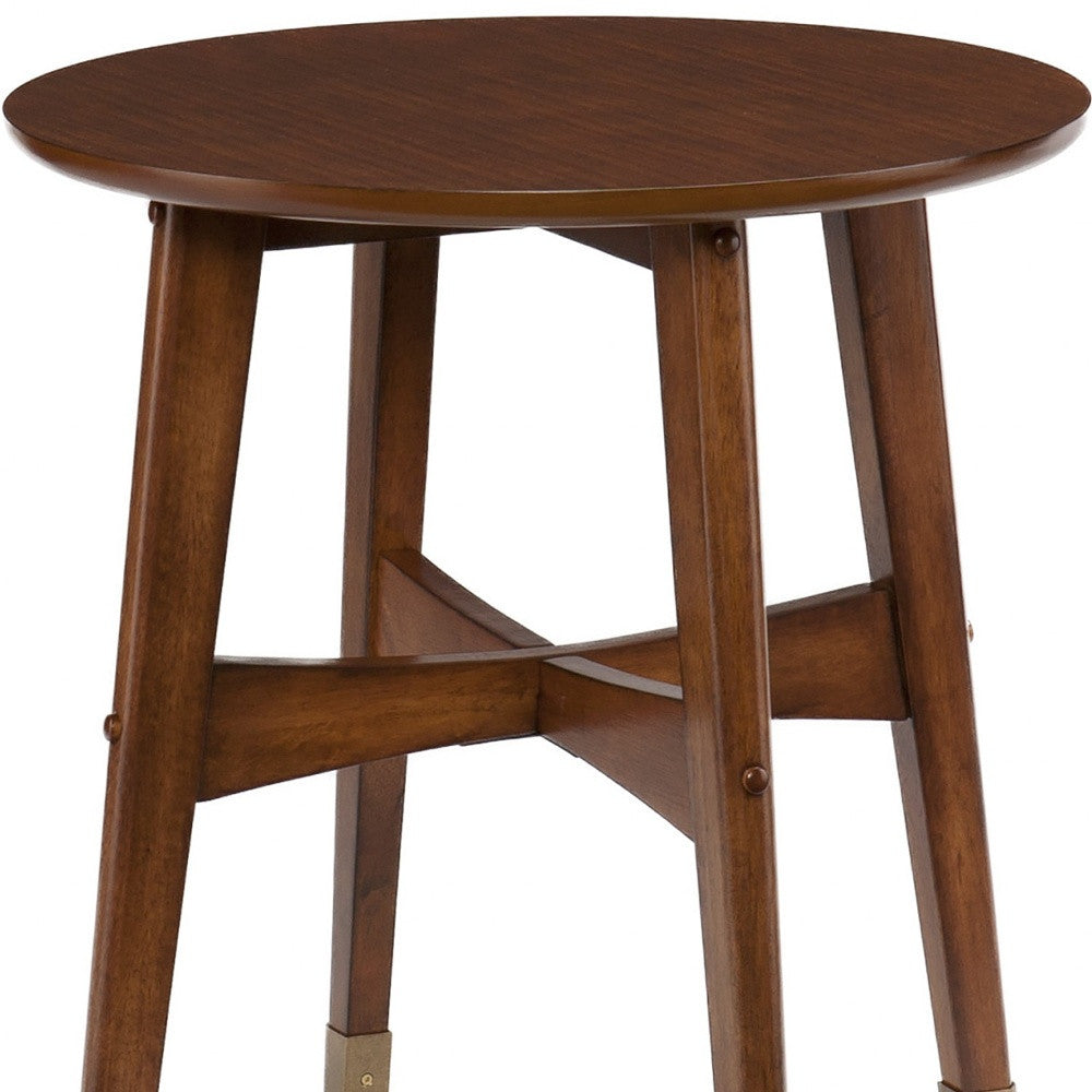 23" Brown Solid Wood End Table-End-Side Tables-DECOROLALA