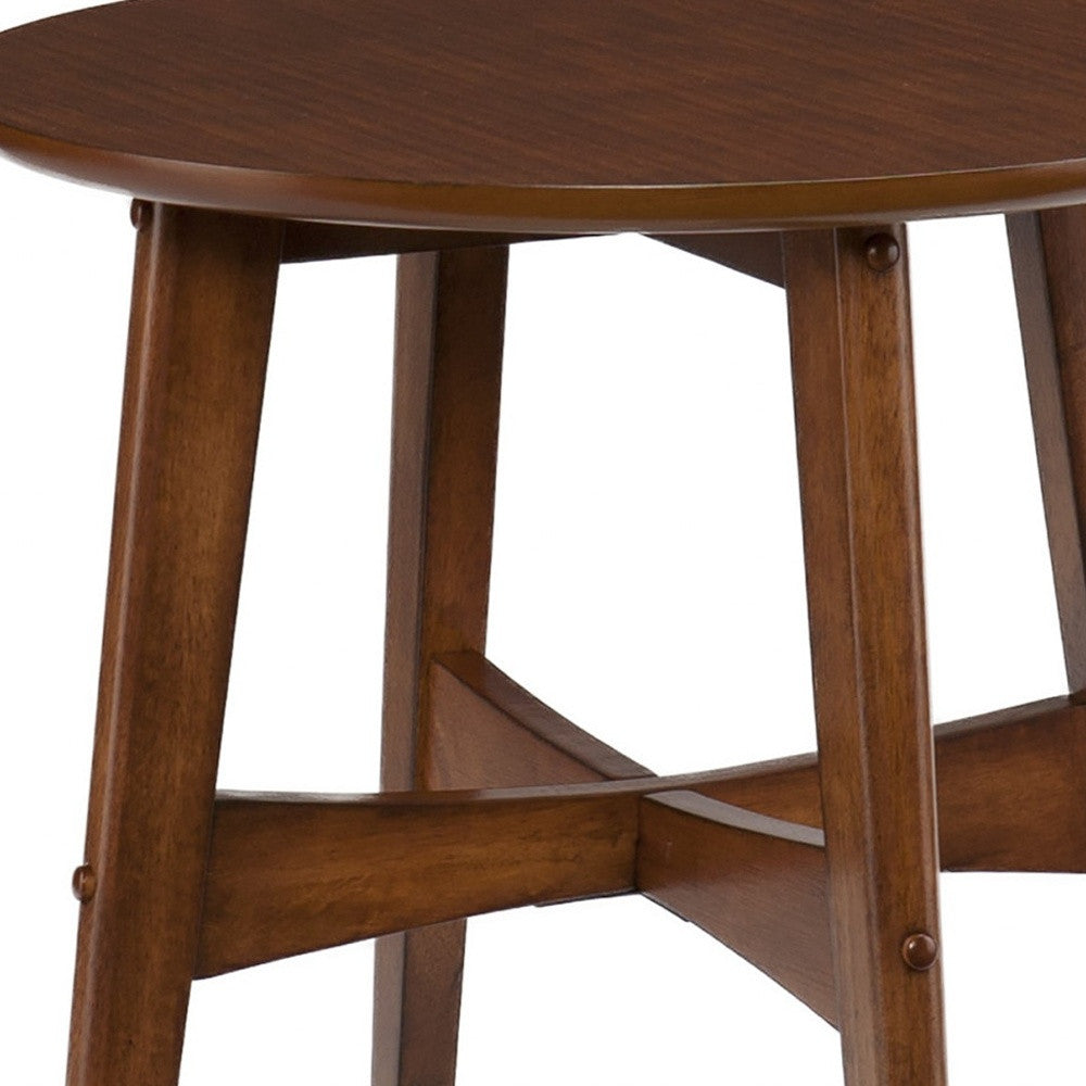 23" Brown Solid Wood End Table-End-Side Tables-DECOROLALA