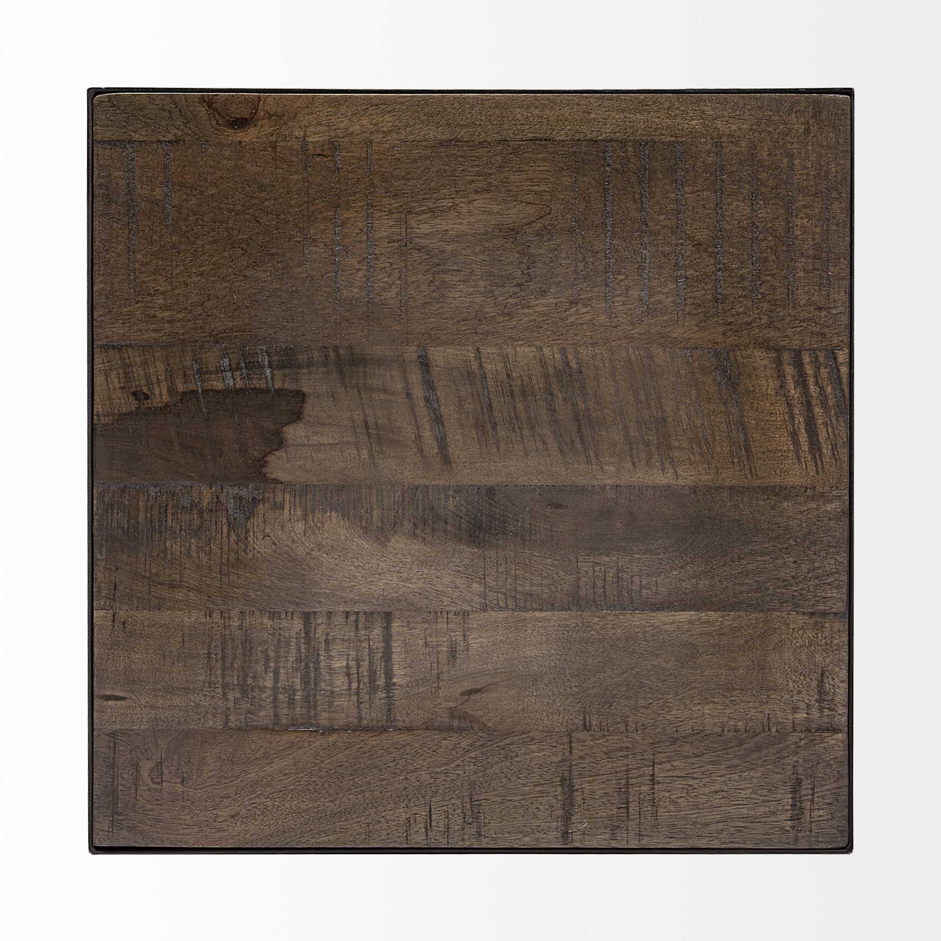 23" Brown Solid Wood Square End Table-End-Side Tables-DECOROLALA