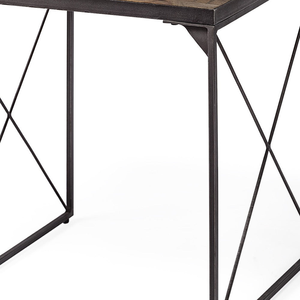23" Brown Solid Wood Square End Table-End-Side Tables-DECOROLALA