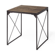 23" Brown Solid Wood Square End Table-End-Side Tables-DECOROLALA