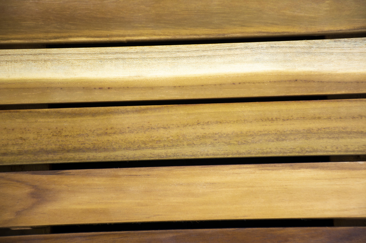 23" Brown Teak Slat Non Slip Bath Mat-Bath Rugs-DECOROLALA