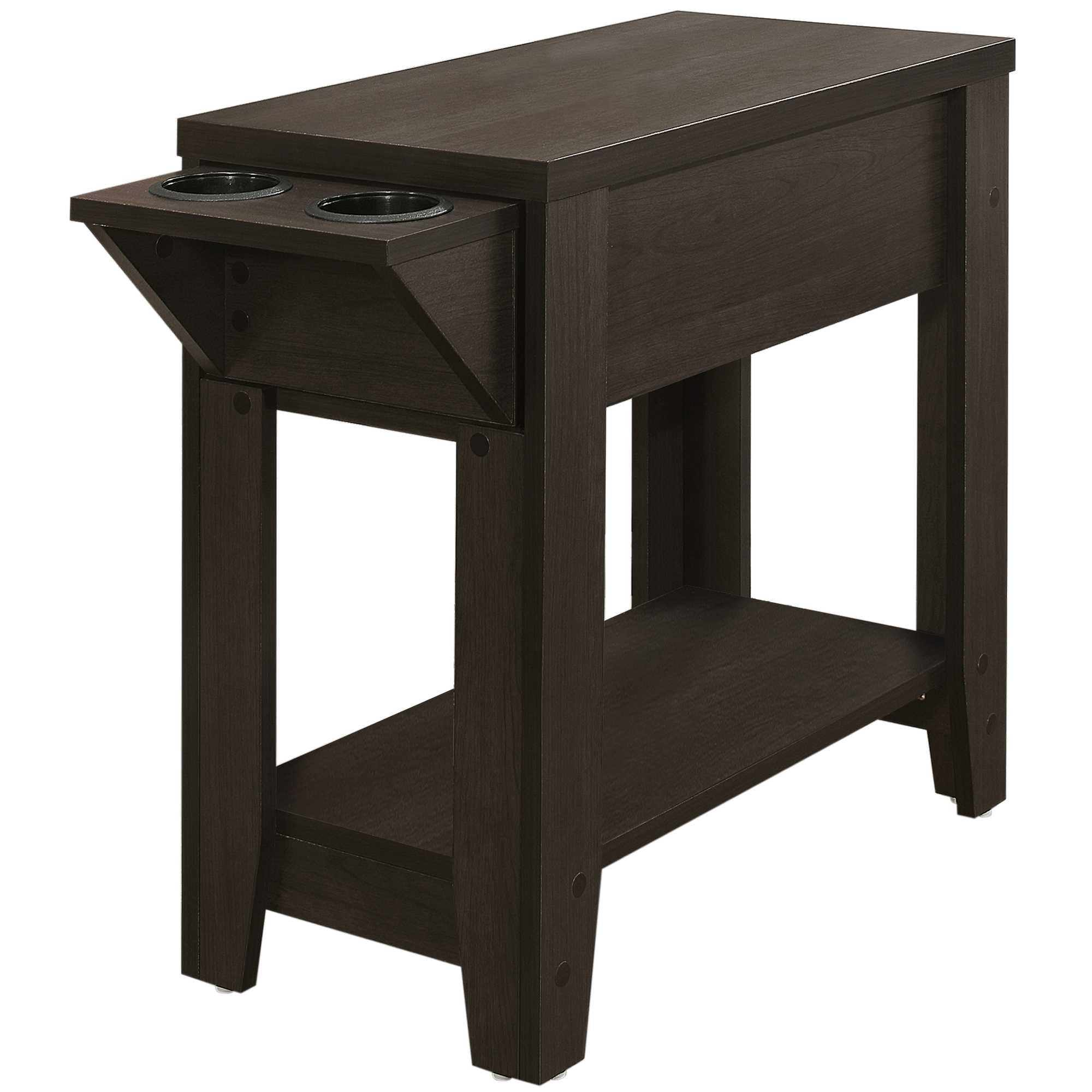 23" Brown Wood End Table With Shelf-End-Side Tables-DECOROLALA