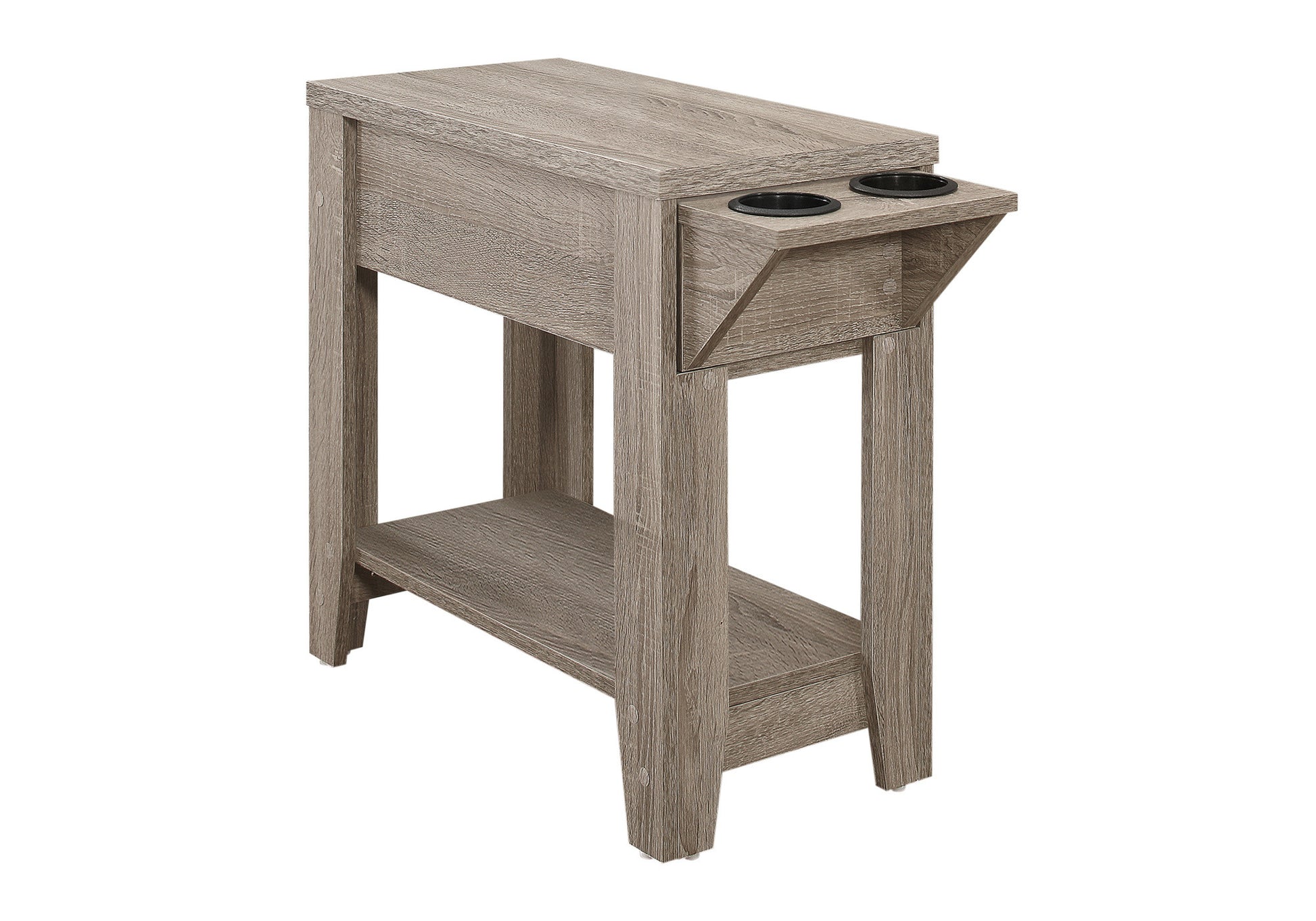 23" Brown Wood End Table With Shelf-End-Side Tables-DECOROLALA
