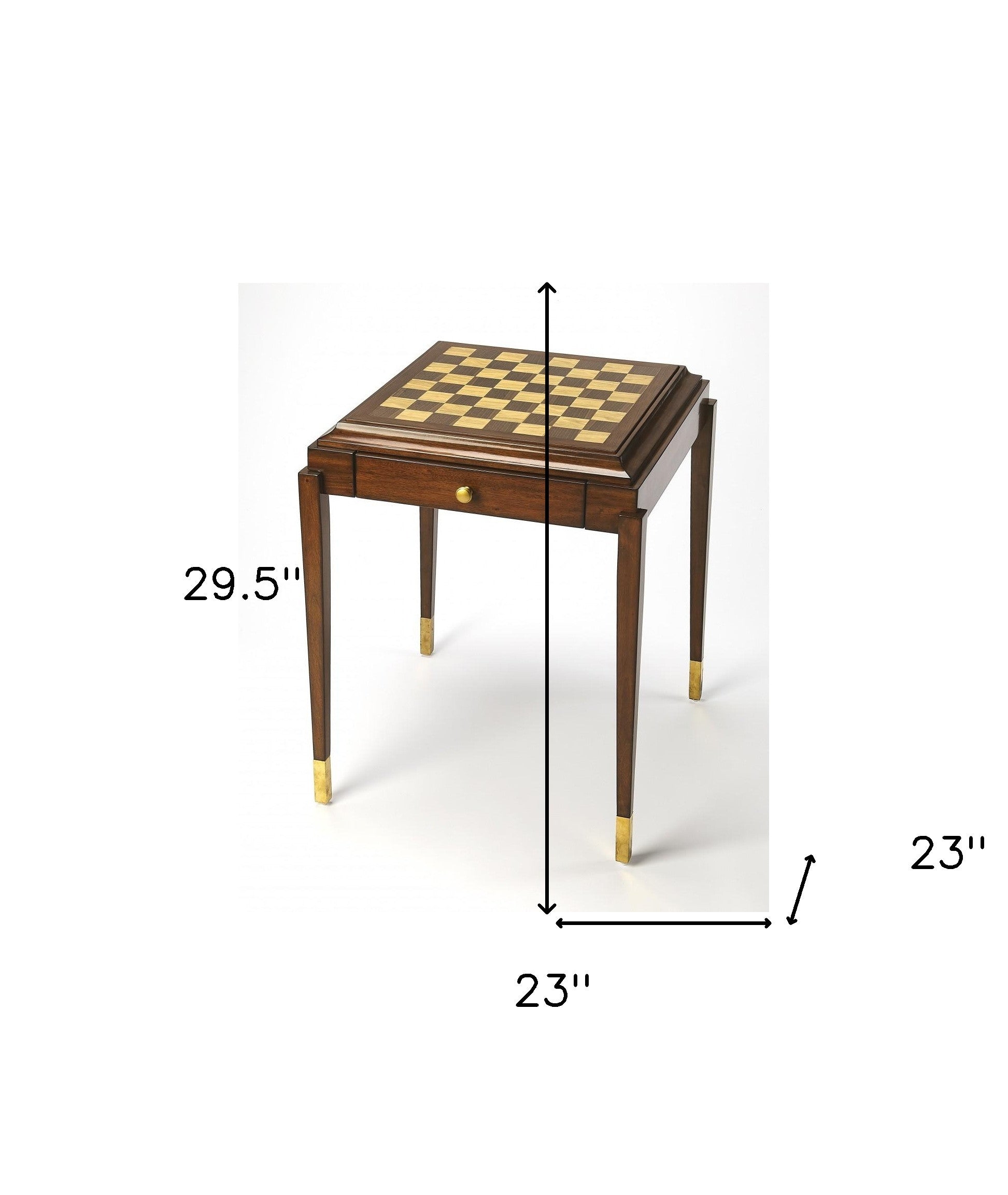 23" Brown Wood Square Coffee Table With Drawer-Coffee Tables-DECOROLALA