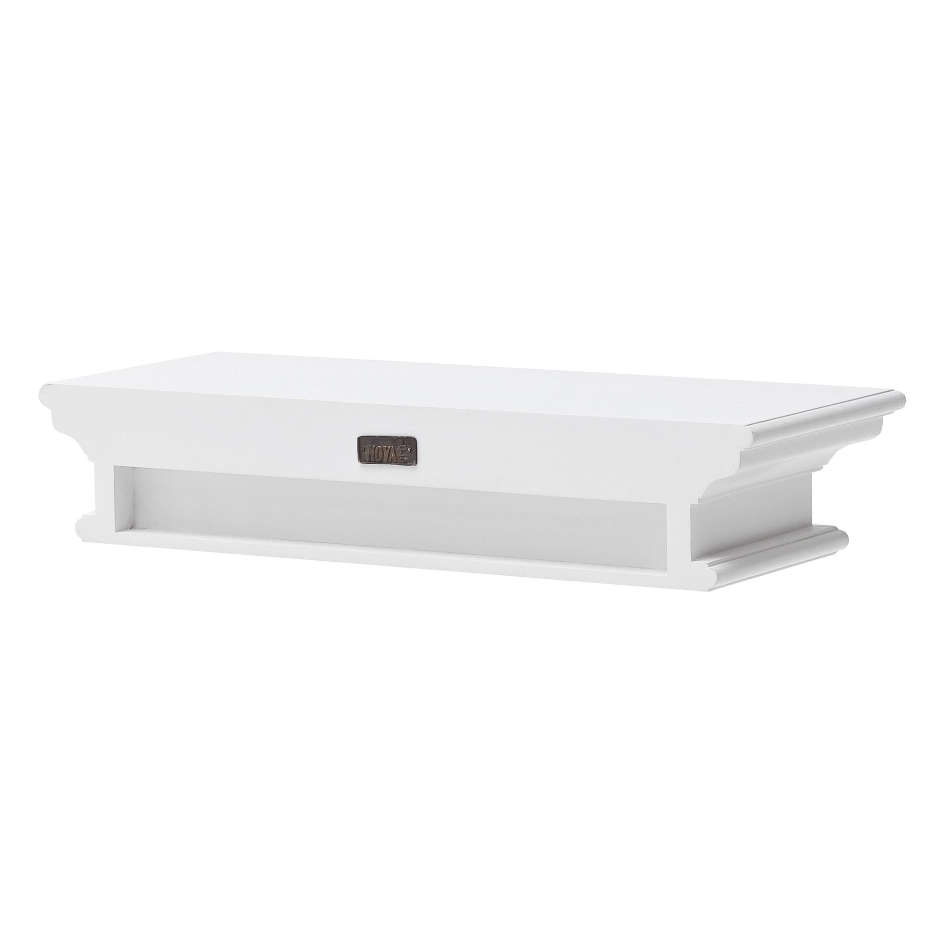 23" Classic White Floating Wall Shelf-Wall Mounted Shelves-DECOROLALA